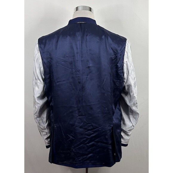 David Donahue 48R Connor Sport Coat 100% Wool Blue Two Button Double Vented - Picture 8 of 8